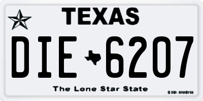 TX license plate DIE6207