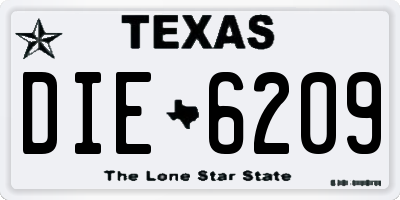 TX license plate DIE6209