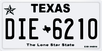 TX license plate DIE6210