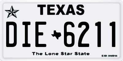 TX license plate DIE6211