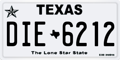 TX license plate DIE6212