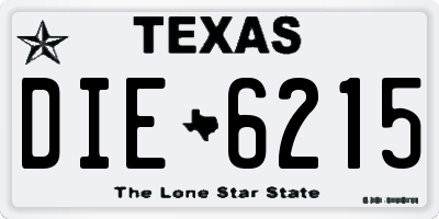 TX license plate DIE6215