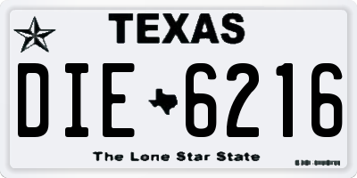 TX license plate DIE6216