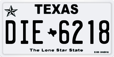 TX license plate DIE6218
