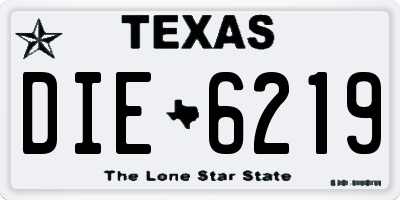 TX license plate DIE6219