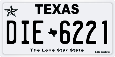 TX license plate DIE6221