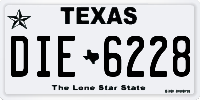 TX license plate DIE6228