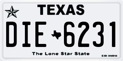 TX license plate DIE6231