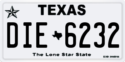 TX license plate DIE6232