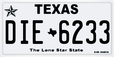 TX license plate DIE6233