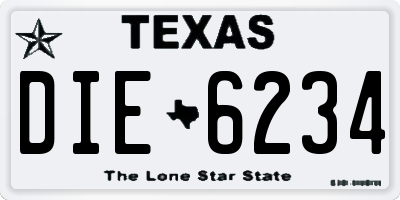 TX license plate DIE6234