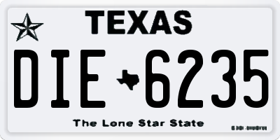 TX license plate DIE6235