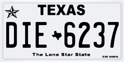 TX license plate DIE6237