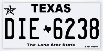 TX license plate DIE6238