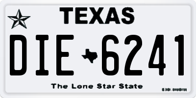 TX license plate DIE6241