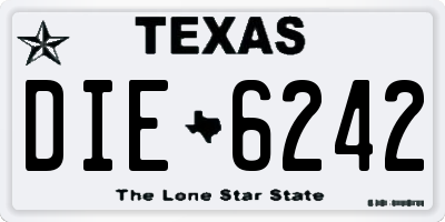 TX license plate DIE6242