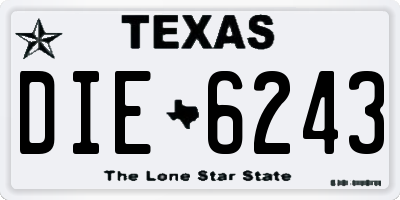 TX license plate DIE6243