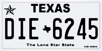 TX license plate DIE6245