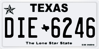 TX license plate DIE6246