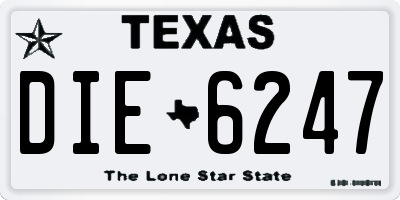 TX license plate DIE6247