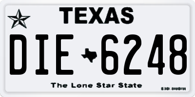 TX license plate DIE6248
