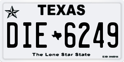 TX license plate DIE6249