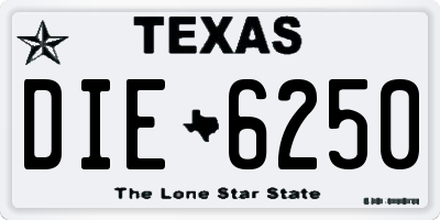 TX license plate DIE6250