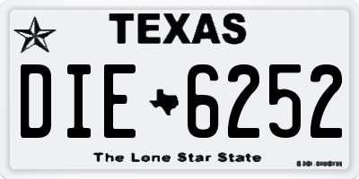 TX license plate DIE6252