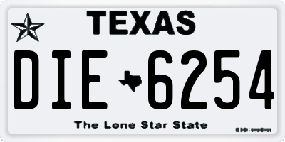TX license plate DIE6254