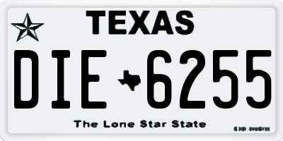 TX license plate DIE6255