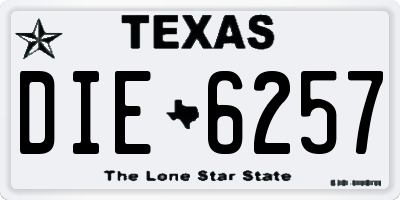 TX license plate DIE6257