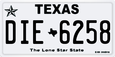 TX license plate DIE6258