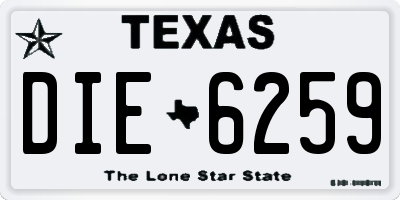 TX license plate DIE6259