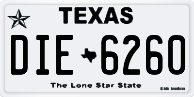 TX license plate DIE6260