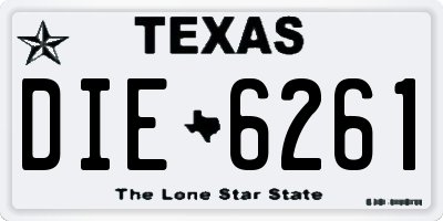 TX license plate DIE6261