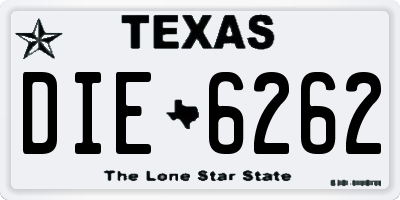 TX license plate DIE6262
