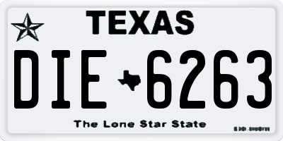 TX license plate DIE6263