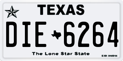 TX license plate DIE6264