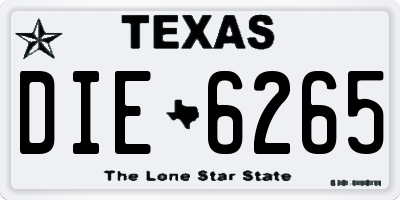 TX license plate DIE6265