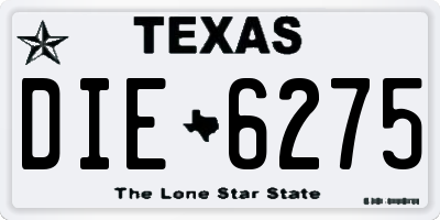 TX license plate DIE6275