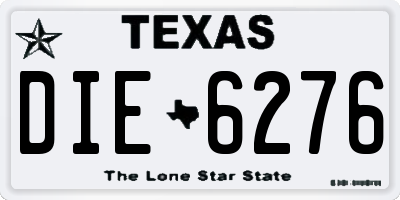 TX license plate DIE6276