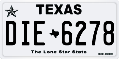 TX license plate DIE6278