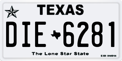 TX license plate DIE6281