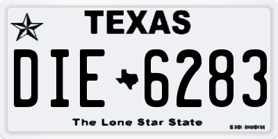 TX license plate DIE6283