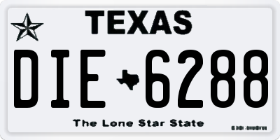 TX license plate DIE6288