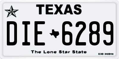 TX license plate DIE6289