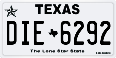 TX license plate DIE6292
