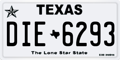 TX license plate DIE6293