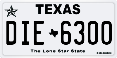 TX license plate DIE6300