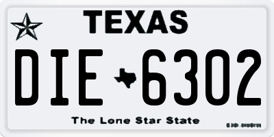 TX license plate DIE6302